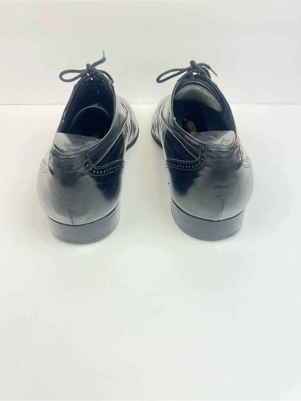 Vintage 80s Bruno Magli Italy Black Luxury Leather Lace Up Shoes Oxfords  10.5 N